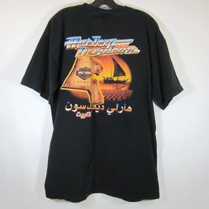 Harley Davidson VTG Y2K Men XL Graphic T Shirt Kuwait Middle East Desert Storm